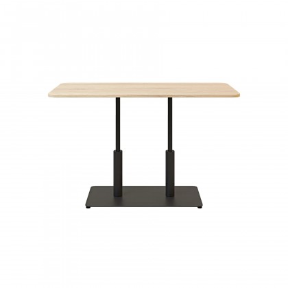 Стіл Ibiza Soft Double light 120x70 чорний метал / дуб ДСП (текстура)