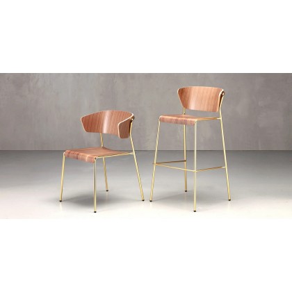Барный стул Lisa Wood 2854 Satin Brass Walnut