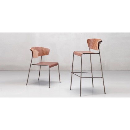 Барный стул Lisa Wood 2854 Satin Brass Walnut