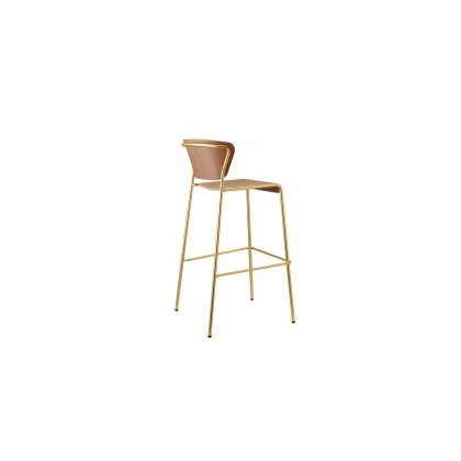 Барный стул Lisa Wood 2854 Satin Brass Walnut