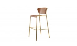 Барний стілець Lisa Wood 2854 Satin Brass Walnut