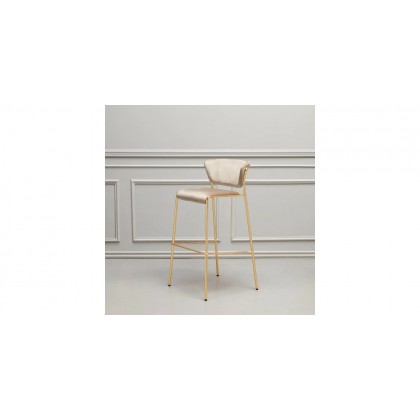 Барний стілець Lisa 2855 Satin Brass Dove Grey