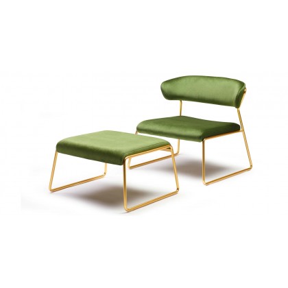 Лаунж-кресло Lisa Lounge 2858 Satin brass Olive