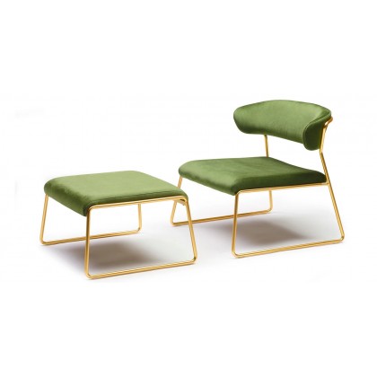 Лаунж-кресло Lisa Lounge 2858 Satin brass Olive