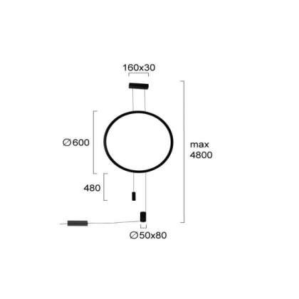Бра Wall Light with Ceiling Suspension Caesar