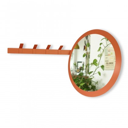 Вешалка настенная с зеркалом Entry Kit1 515*1010 OrangeBrown 8023