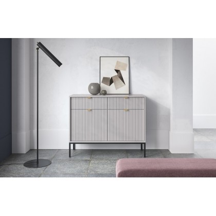 Комод Perfect Home Нова/Nova 2-дверный с 2 ​​ящиками и черными ножками KSZ104 Серый