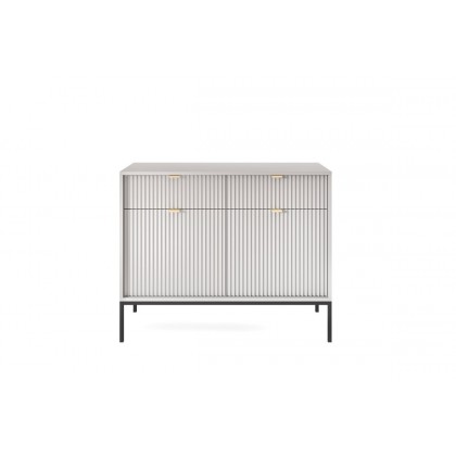 Комод Perfect Home Нова/Nova 2-дверный с 2 ​​ящиками и черными ножками KSZ104 Серый
