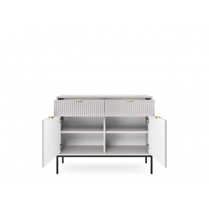 Комод Perfect Home Нова/Nova 2-дверный с 2 ​​ящиками и черными ножками KSZ104 Серый
