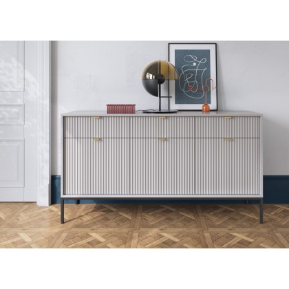Комод Perfect Home Нова / Nova 3-дверний з 3 шухлядами і чорними ніжками KSZ154 Сірий