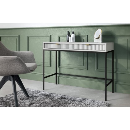 Стіл туалетний Perfect Home Нова / Nova з 2 шухлядами та чорними ніжками T104 Сірий