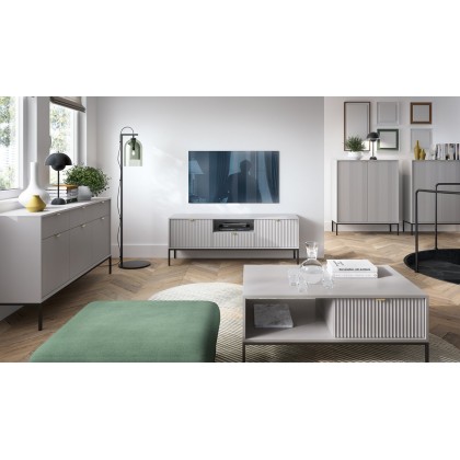 Комод Perfect Home Нова / Nova 3-дверний з 3 шухлядами і чорними ніжками KSZ154 Сірий