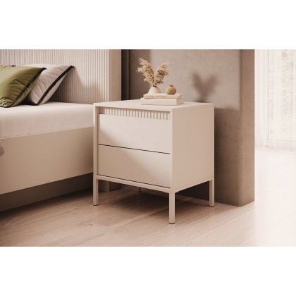 Тумба прикроватная Perfect Home Сенсо / Senso 2S/53 с 2 ящиками Беж