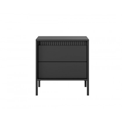Тумба приліжкова Perfect Home Сенсо / Senso 2S/53 з 2 шухлядами Чорний