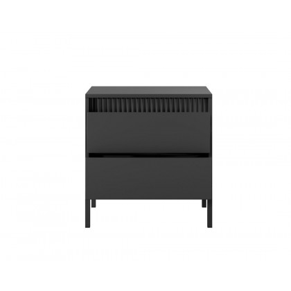 Тумба приліжкова Perfect Home Сенсо / Senso 2S/53 з 2 шухлядами Чорний