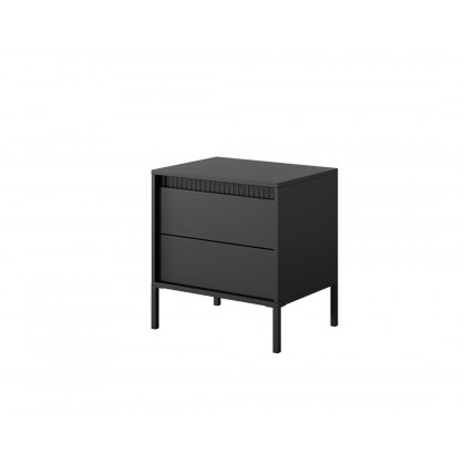 Тумба приліжкова Perfect Home Сенсо / Senso 2S/53 з 2 шухлядами Чорний