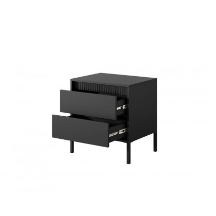 Тумба приліжкова Perfect Home Сенсо / Senso 2S/53 з 2 шухлядами Чорний