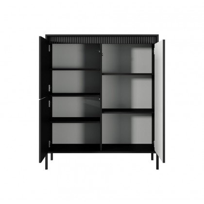 Комод высокий Perfect Home Сенсо / Senso 3-дверный 3D Черный