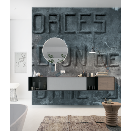 Дизайнерські шпалери "Бронзові букви" / wallpaper bathroom