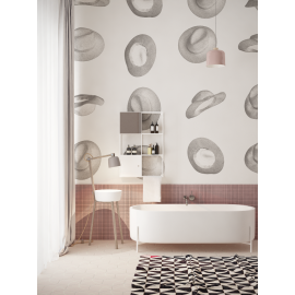 Дизайнерські шпалери "Фетрові капелюхи" / wallpaper bathroom