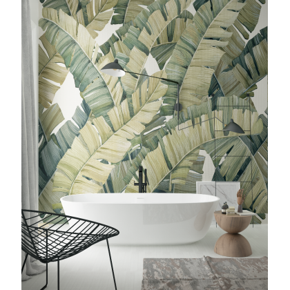 Дизайнерские обои "Пальмовые листья" / wallpaper bathroom