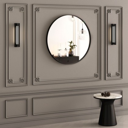 Круглое зеркало в металлической раме Ark Royal Black Iron Mirror