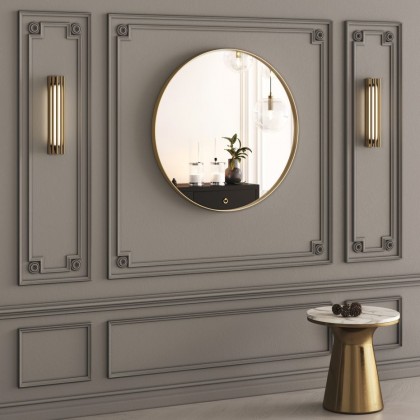 Кругле дзеркало в металевій рамі Ark Royal Brass Iron Mirror