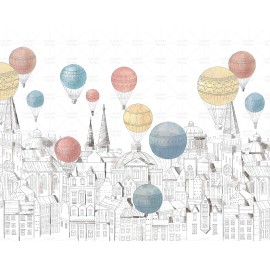 Бесшовные детские фотообои Aerial city