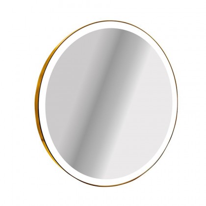 Круглое зеркало в металлической раме с LED-подсветкой Yamato Brass Iron Mirror