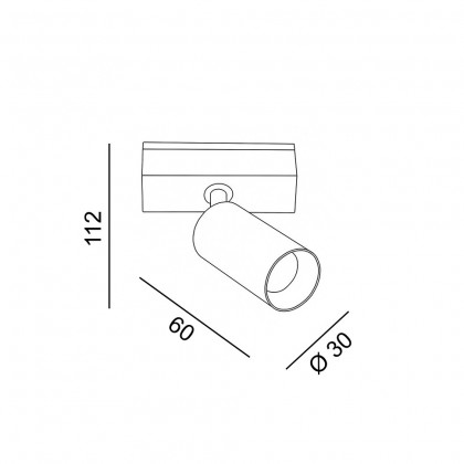 Светильник прожекторный IN_LINE TUB S A 60, D30, H60mm, LED 6W, 3000К, латунь (06.0361.8.930.BR)