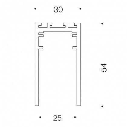 Трек накладной IN_LINE TRACK S 2000, L2000mm, W30mm, H54mm, светлая латунь (06.S200.LB)