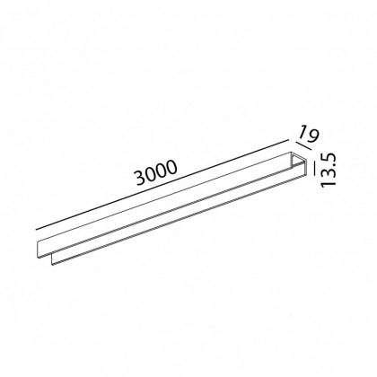 Трек накладной MINI_LINE42 TRACK S 3000, L3000mm, W19mm, H13,5mm, белый (07.S300.WH)