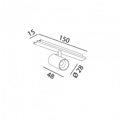 Світильник прожекторний MINI_LINE42 TUB XS A, D28, H48mm, CREE 3,5W, 426lm, 3000K, 36 °, CRI> 90, IP 20, чорний (07.2848.4.930.BK)