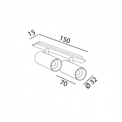 Світильник прожекторний MINI_LINE 42 TUB S A X2, D32, H70mm, CREE 2 × 5W, 1284Lm, 3000K, 36 °, CRI> 90, IP 20, чорний (07.3270.10.930.BK)