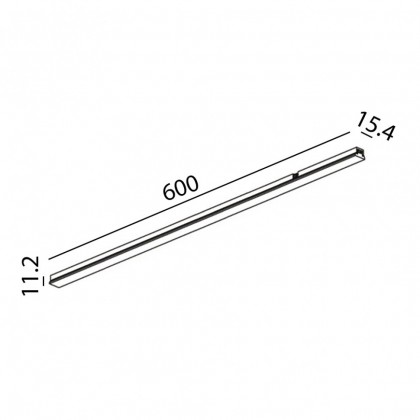 Світильник лінійний MINI_LINE42 LINEA 600, L600mm, W15,4mm, H11,2mm, 12W, 790Lm, 3000K, opal, CRI> 90, IP 20, білий (07.6000.12.930.WH)