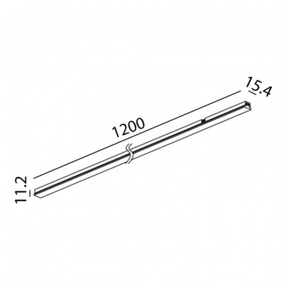 Світильник лінійний MINI_LINE42 LINEA 1200, L1200mm, W15,4mm, H11,2mm, 24W, 1580Lm, 3000K, opal, CRI> 90, IP 20, чорний (07.1200.24.930.BK)