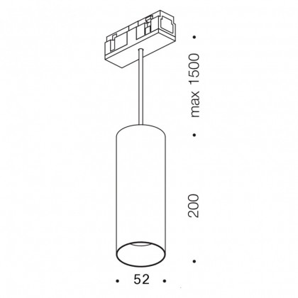 Светильник подвесной IN_LINE TUB M P 200, D52mm, H200mm, LED 19W, 3000К, черный (06.0521.19.930.BK)