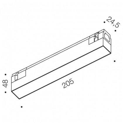 Светильник линейный IN_LINE LINEA 205, L205mm, W24,5mm, H48mm, LED 6W, 3000К, черный (06.2050.6.930.BK)