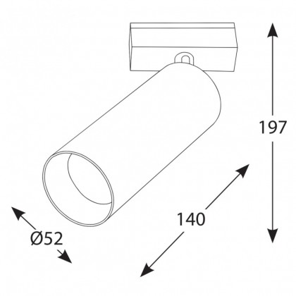 Світильник прожекторні IN_LINE TUB M A 140, D52mm, H140mm, LED 19W, 3000К, білий (06.0514.19.930.WH)